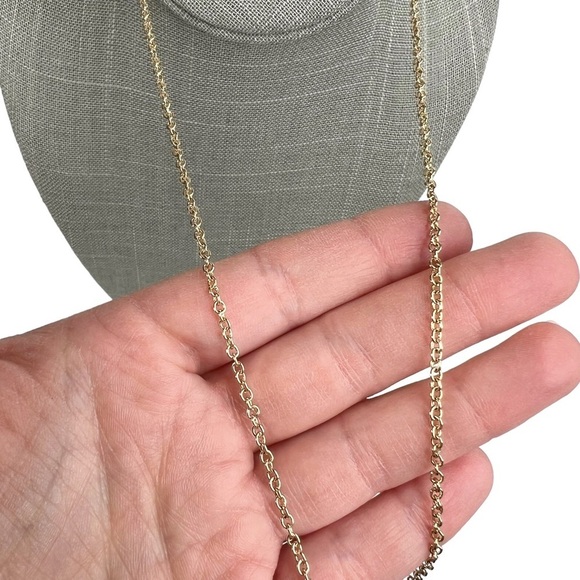 Gold Tone Chevron Ladder Floating Arrow Cable Chain Necklace - Picture 6 of 7